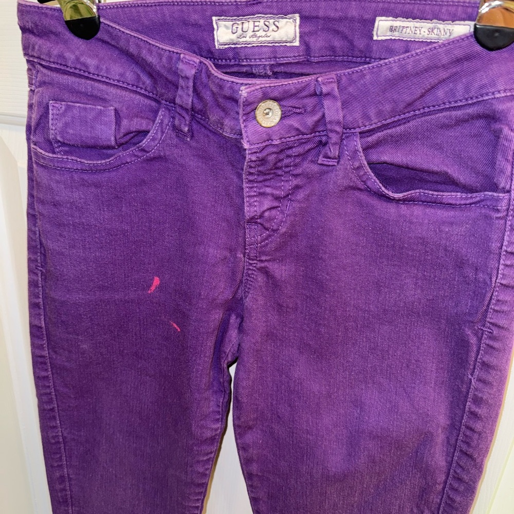 GUESS JEANS Brittney Skinny Jeans in Purple, Size 26